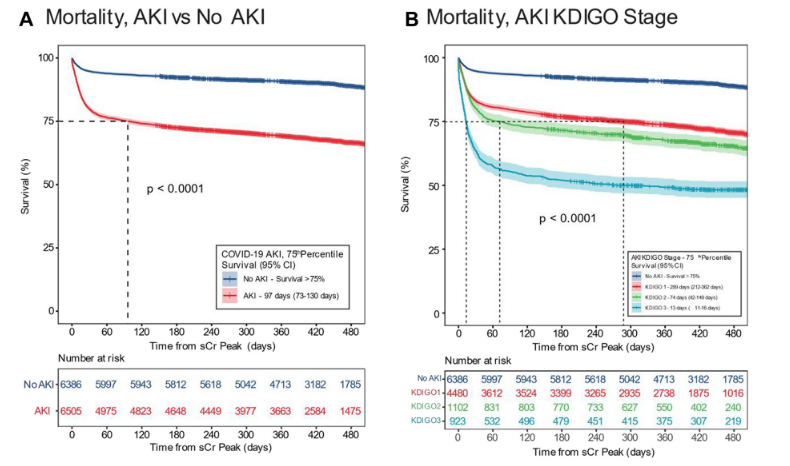 Mortality outcomes of COVID-19 patients with or without AKI