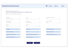 Specifying the surgery type, patient profile and calculated risks based on that input